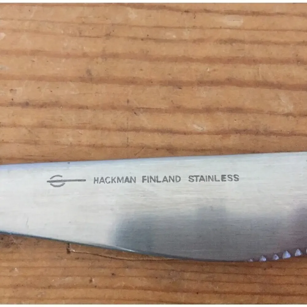 Set Of 4 Vtg Hackman Finland Stainless Steel Butter Knives Silverware Flatware